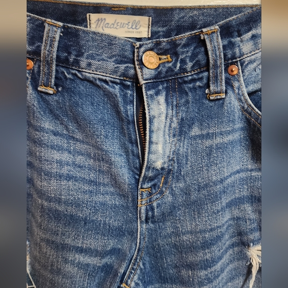 Madewell Distressed Blue Jeans Women's Denim Pants Boy Jean - Picture 2 of 4
